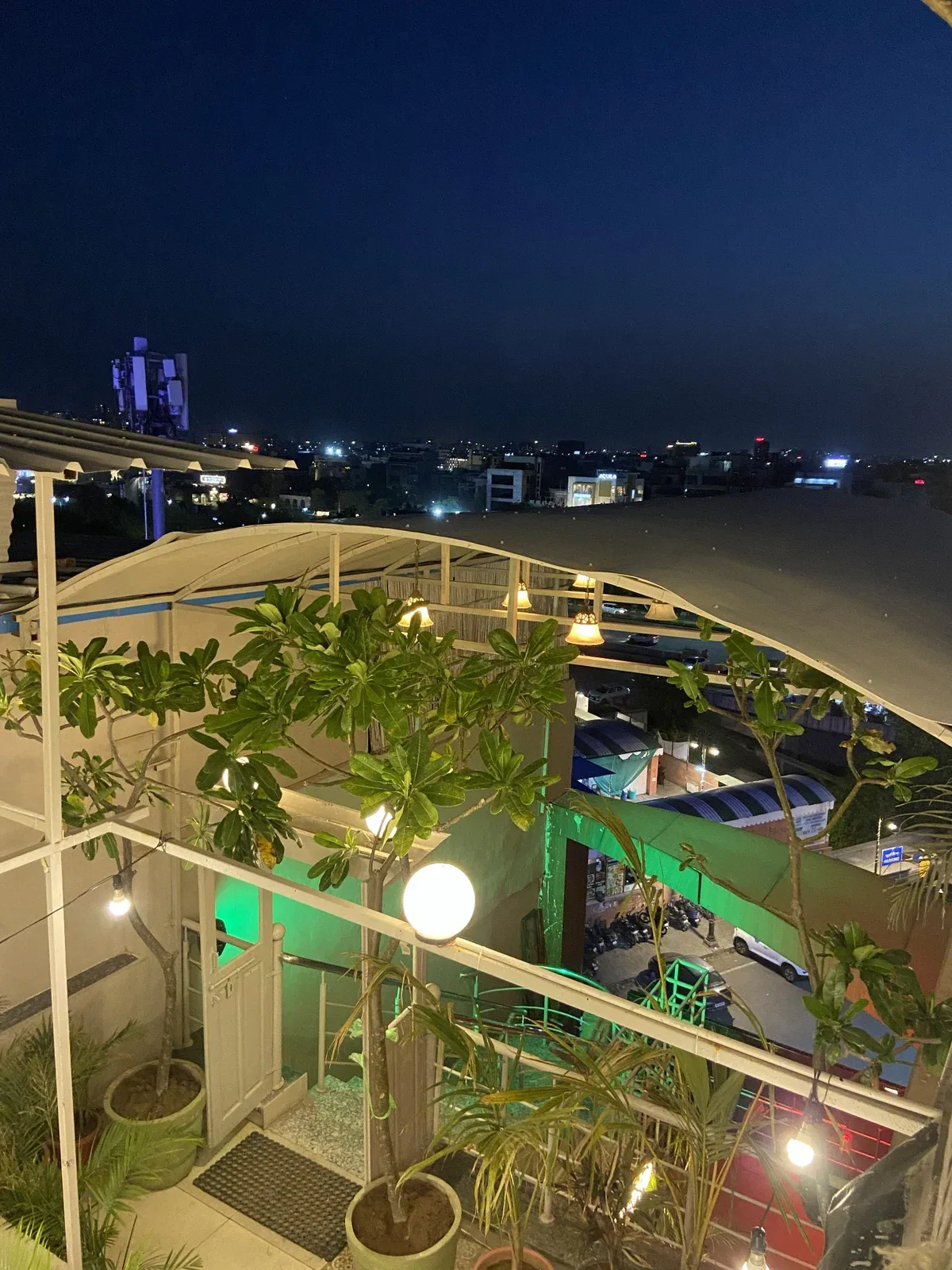 Chairish Cafe upper rooftop and Jaipur skyline near WTP